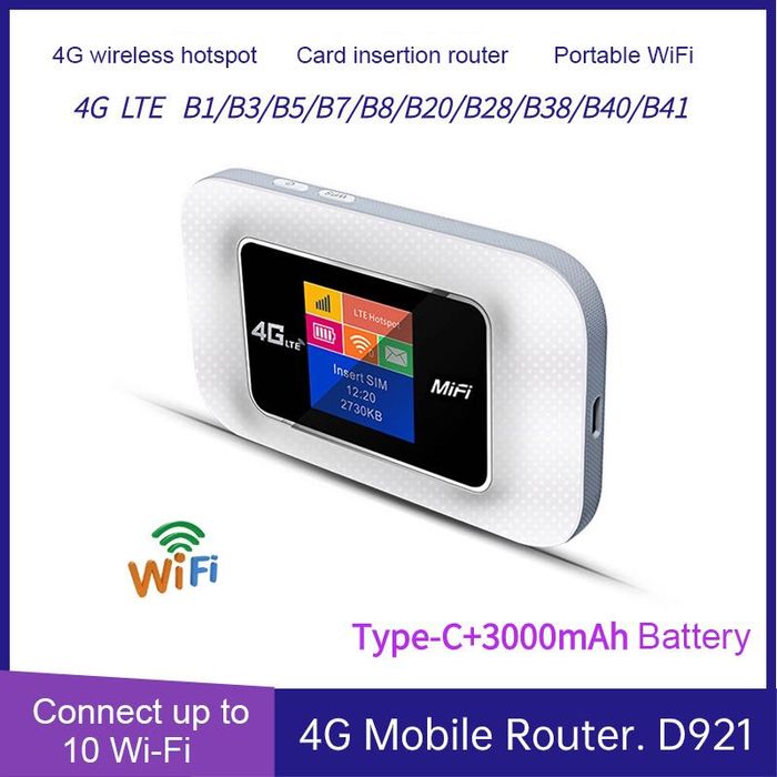 Безжичен рутер/бисквитка LTE Cat6 MiFis 3000mAh OEM Type-C MF687