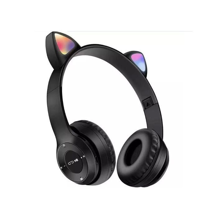 Новые ОПТОМ и в розницу блутуз наушники с ушками розавый с подсветкой