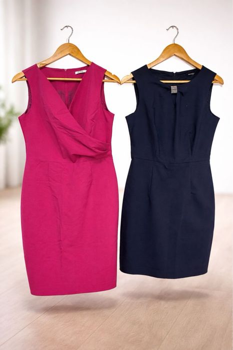 Lot de două rochii elegante pentru birou, bleumarin+roz, Orsay, 38(M)
