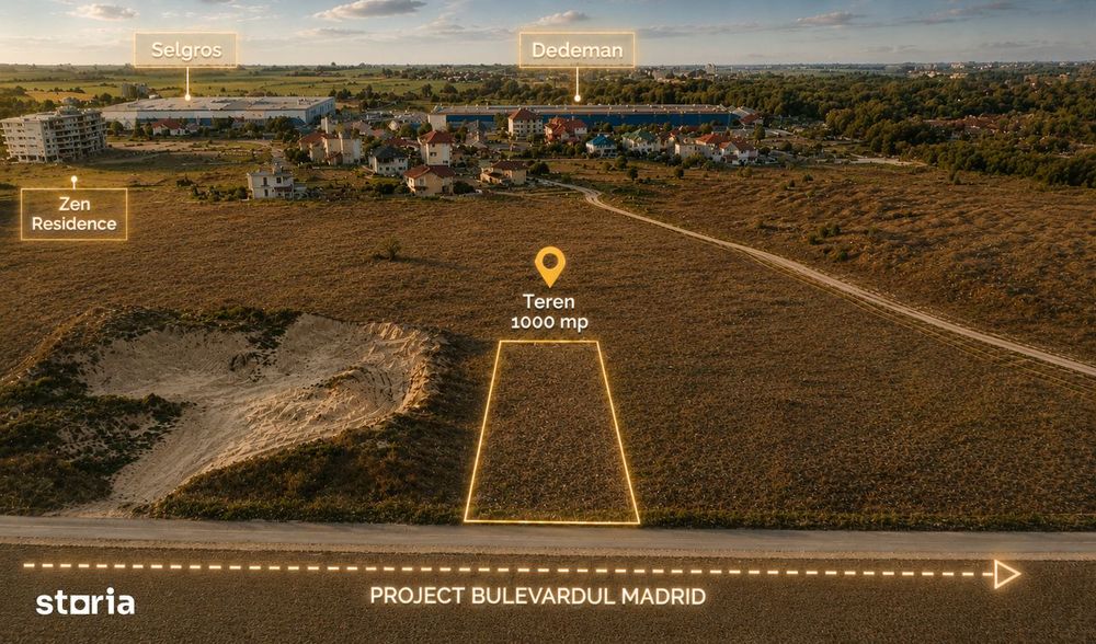 Teren intravilan 1.000 mp | Zona Dedeman | Comision 0%