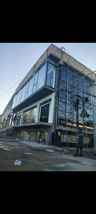 Фасад остекление, JP, акфа, 10 мм колёное стекло,