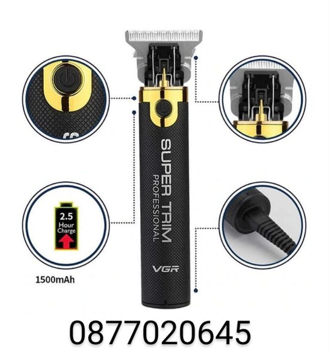 Професионална Безжична Машинка Тример за Подстригване оформяне VGR-082