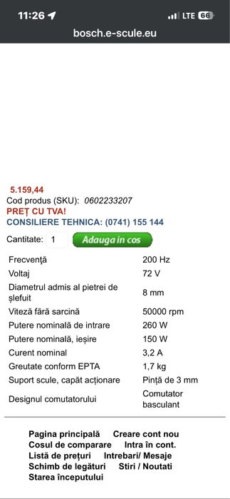 Polizor /biax electric Bosch HGS 55/8  frecventa inalta