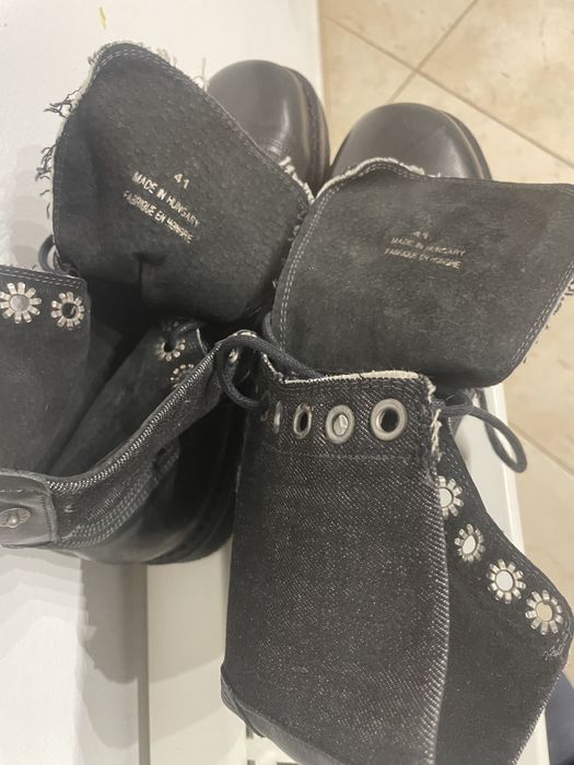 Ghete piele + denim noi