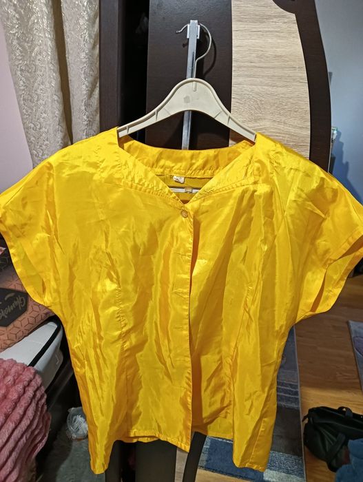 Bluză vară galben mătase
