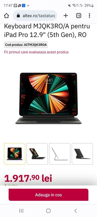 Ipad pro 12.9 gen 5 memorie 2 tb si magic keyboard memorie   m1 wifi-c