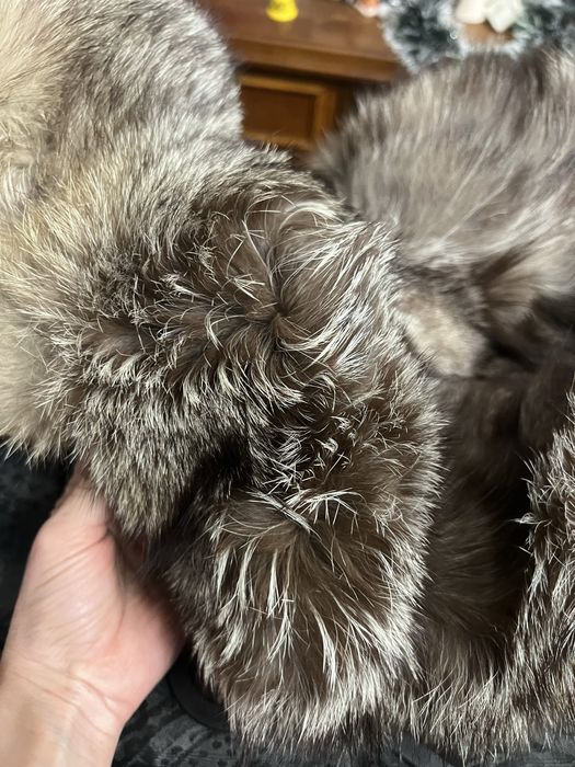 Палто от сребърна лисица