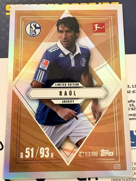 Card fotbal Raúl González – Limited Edition – FC Schalke 04 – Topps Bundesliga