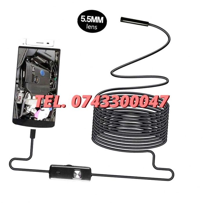 Camera Foto Endoscop Inspectie Android - Conectare Usb , 6 Iluminare Iluminare Led Ir , Subacvatica , Hd720 Pentru Utilizare Tehnica Sau Decorativa