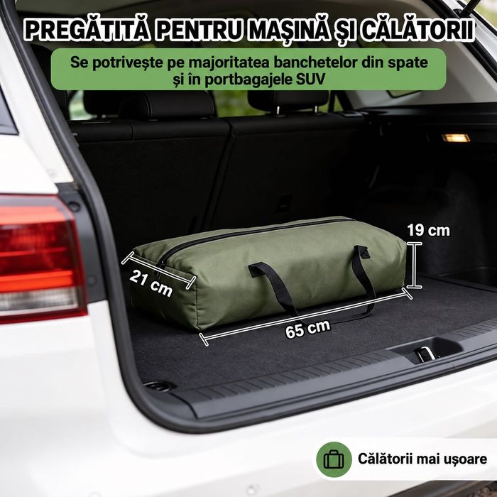 Cusca pliabila pentru caini 90x64x64 cm verde 4 usi transport calatorie