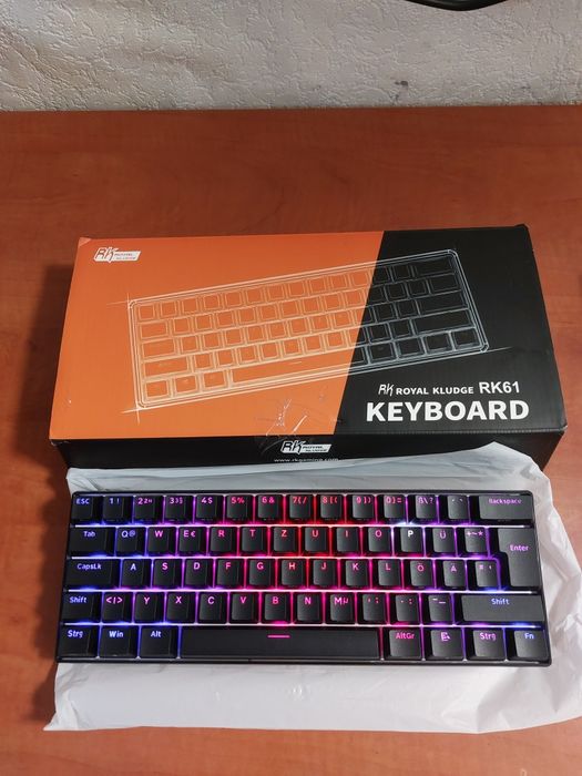 Tastatura mecanica argb,61%,Rk 61 argb,tri mode,bluetooth,fir,receiver