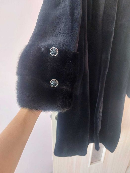 Шуба норковая с капюшоном