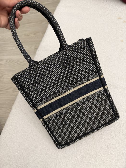 Сумка tote mini dior темно синяя