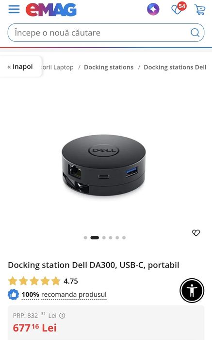 Dell DA300 USB-C Adaptor Docking Station