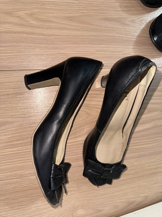 Разные туфли б/у:чёрные, красные, каблук