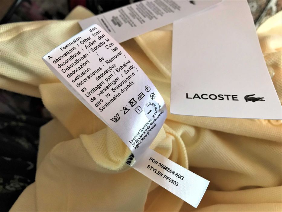 Lacoste tricou polo  , slim fit marimea M culoare galbena, pique