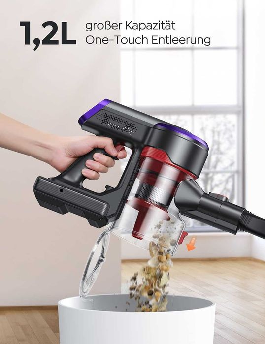 Мощна безжична прахосмукачка BuTure JR400 - 450W / 38KPa (Тъч екран)