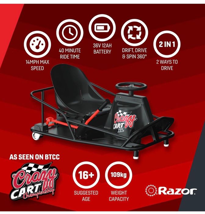 Електрическа количка Razor Crazy Cart XL