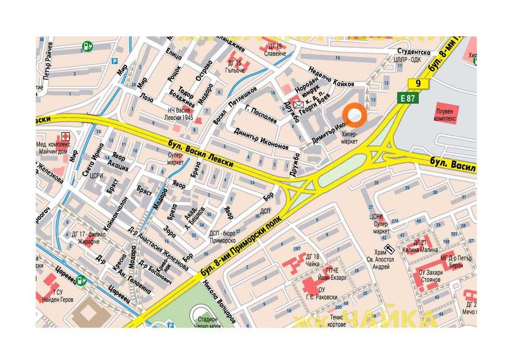 Дворно Паркомясто  в кв. Левски - ВИВА Планекс - до БИЛЛА