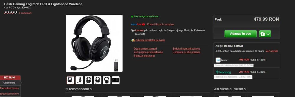 Set Periferice Logitech Superlight 2, Logitech G Pro X si HyperX alloy