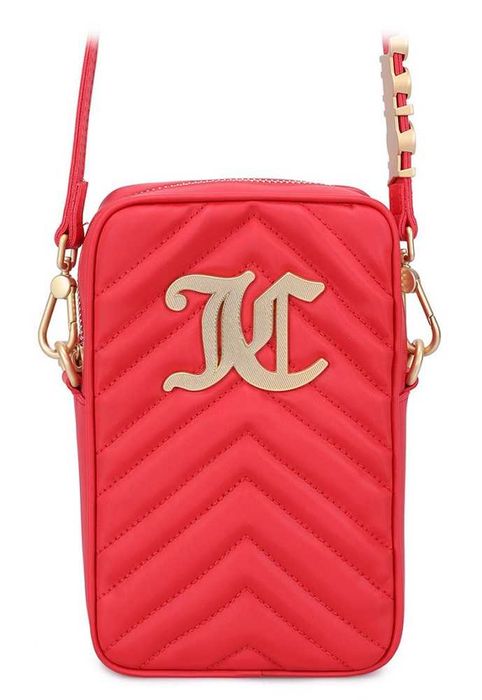 JUICY COUTURE – Дамска чанта с капитониран ефект "RED & GOLD" нова