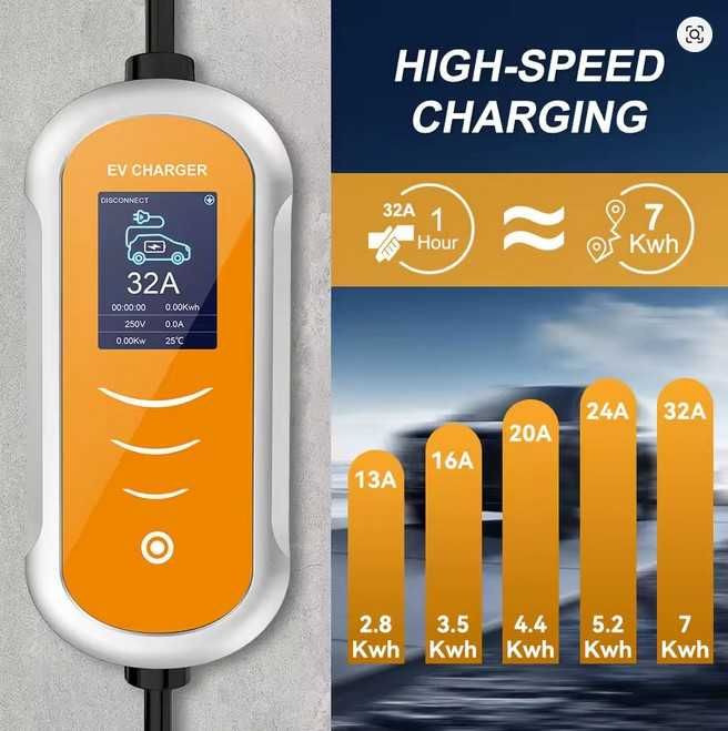 нова зарядна станция за електромобили - 7kW, монофазна