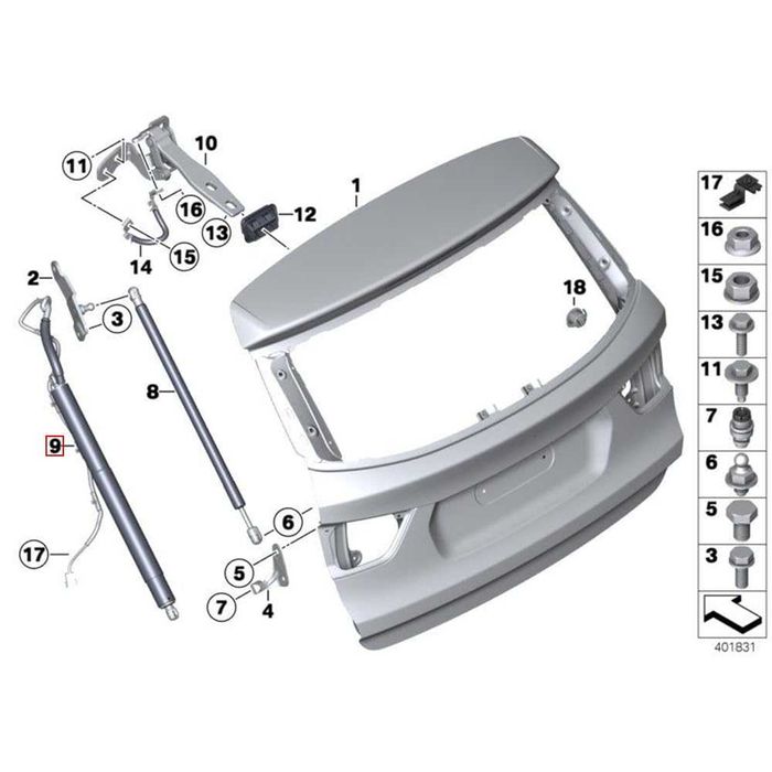 Електрически амортисьори за багажник BMW X3 F25