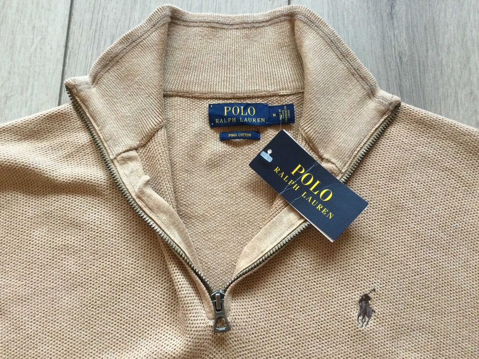 НОВ оригинален бежов пуловер фланела POLO RALPH LAUREN размер M от САЩ