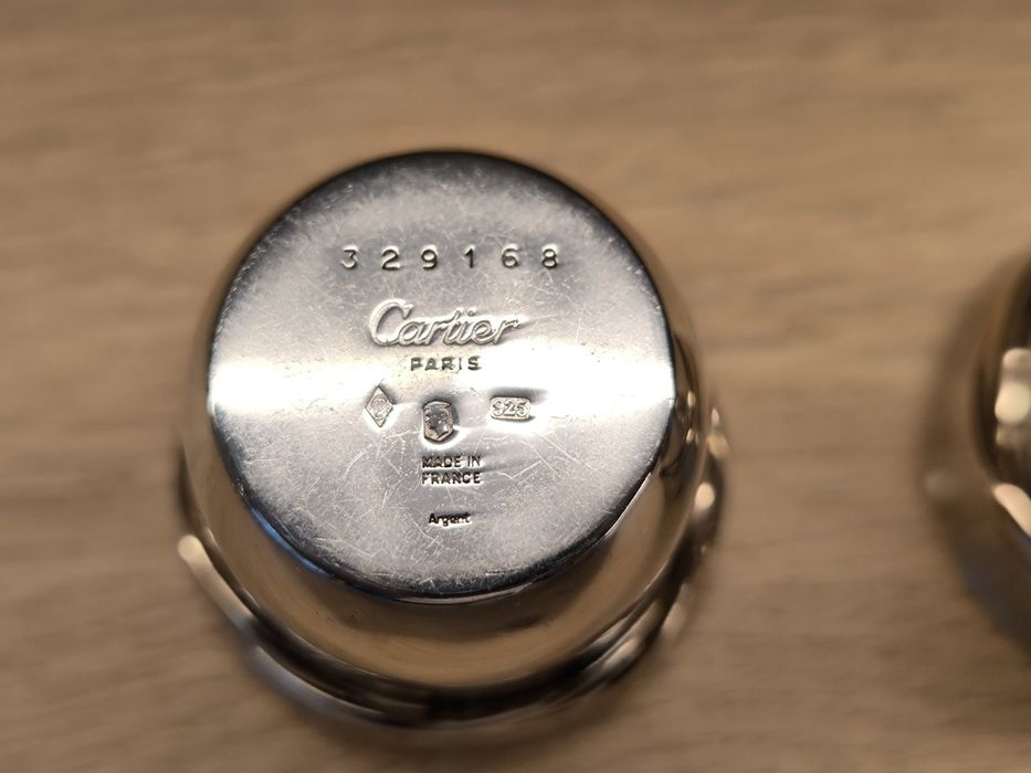 Продавам антикварен сребърен чифт чаши Cartier Paris