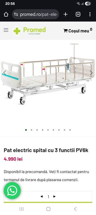 Pat electric spital cu 3 functii PV6k