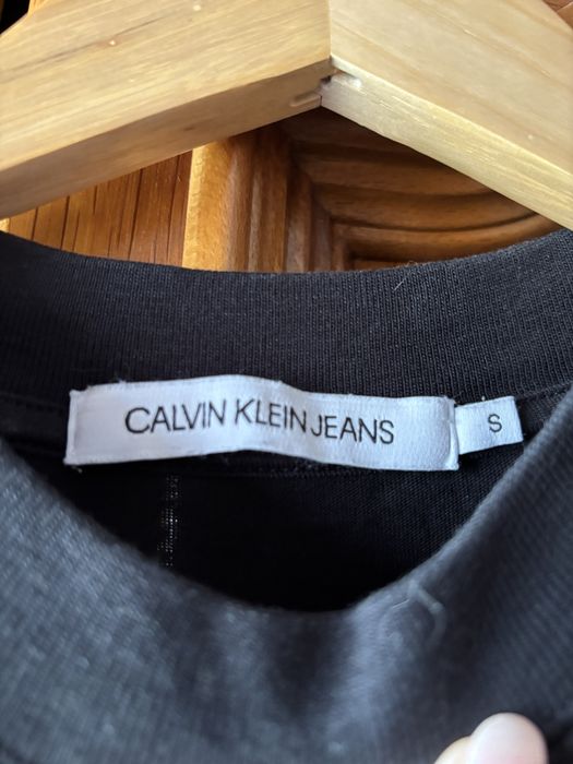 Rochie Calvin Klein Jeans neagră, mărimea S, 100% bumbac, logo lateral
