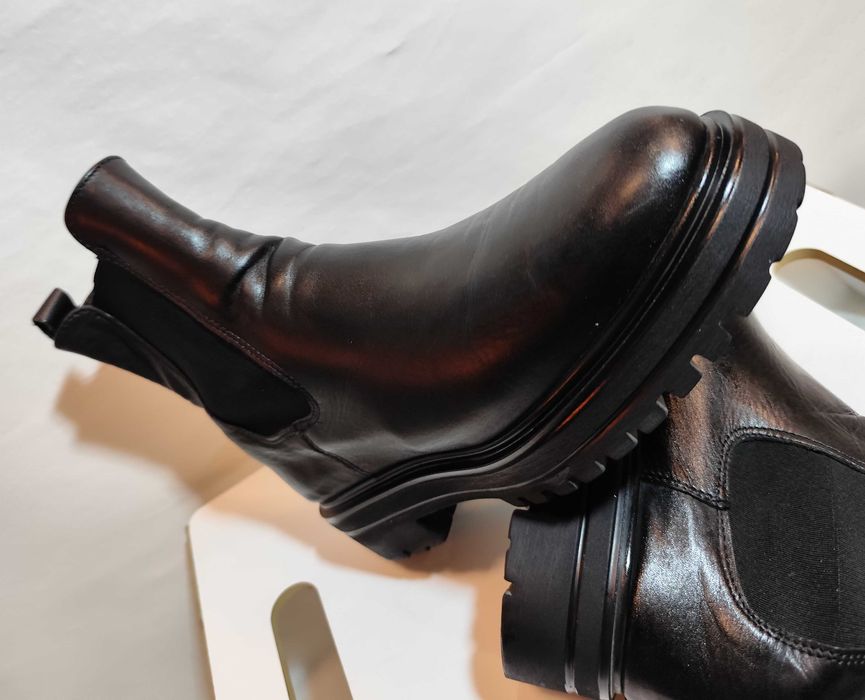 Ghete chelsea 39 39.5 plain toe Lav Artigianale piele naturala moale