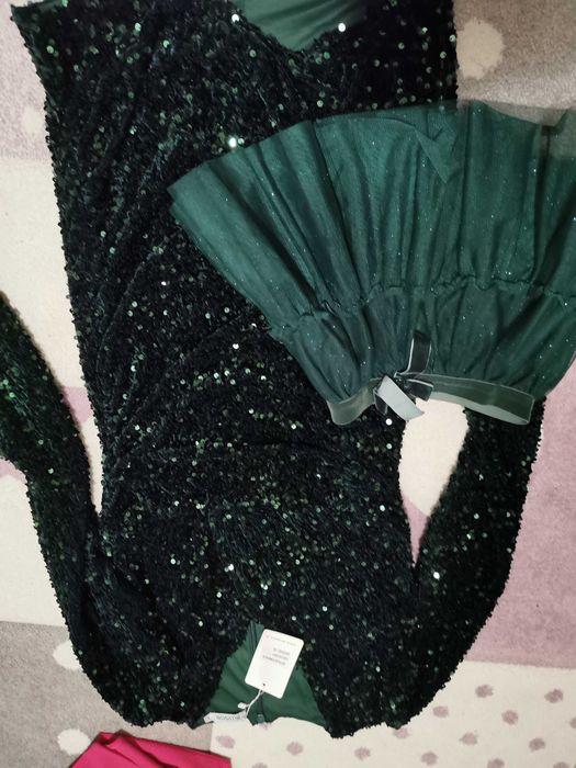 Rochie paiete verde și fusta 3 5 ani