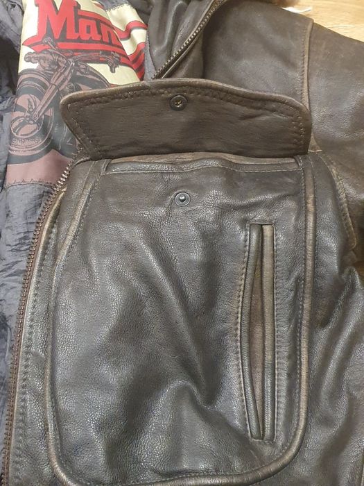 Geaca piele groasa stil biker marime 52 ,M-L,de la C&A