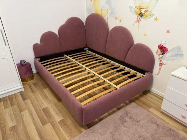 Pat tapitat Copii Rose somiera fixa sau metalica