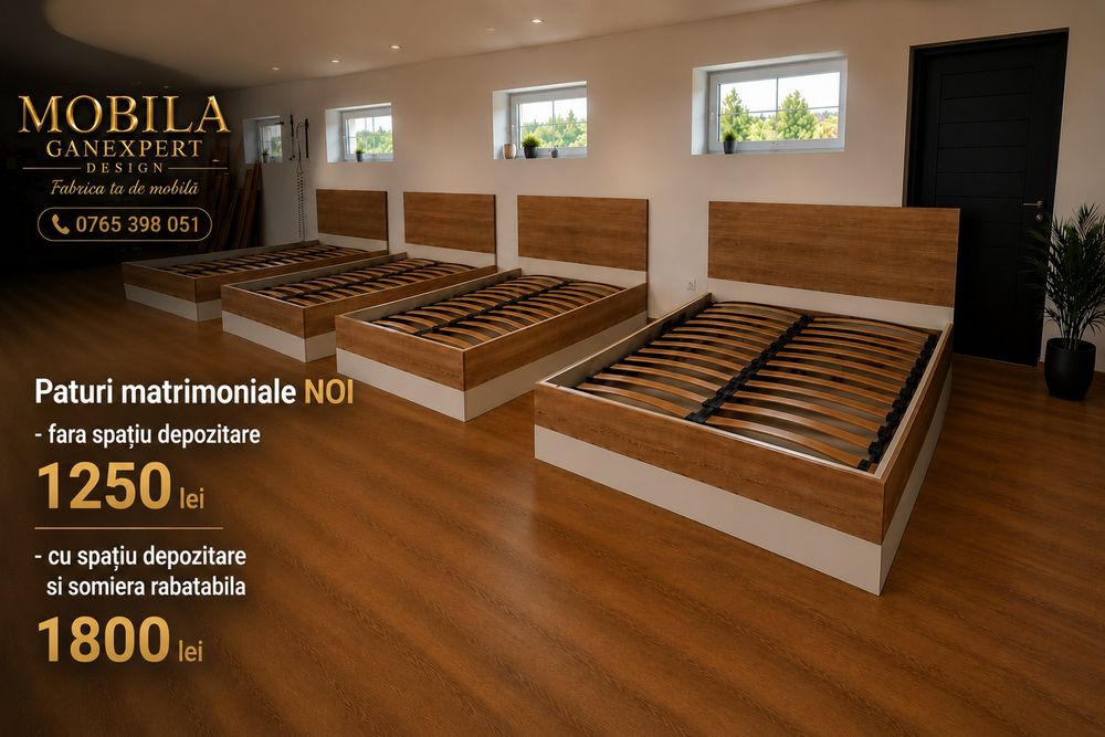 Paturi matrimoniale din stoc sau pe comanda