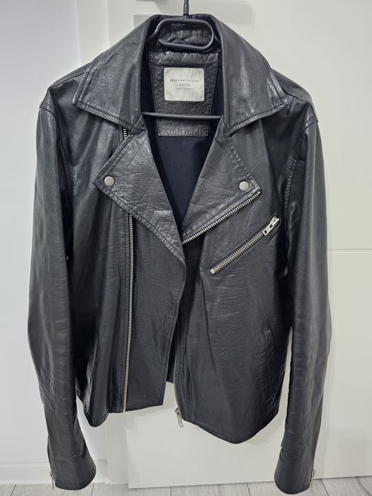 Geaca Piele Barbati Selected Homme Vintage Leather Biker Jacket Slim M