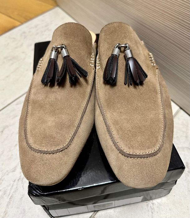 Мъжки чехли от естествен велур