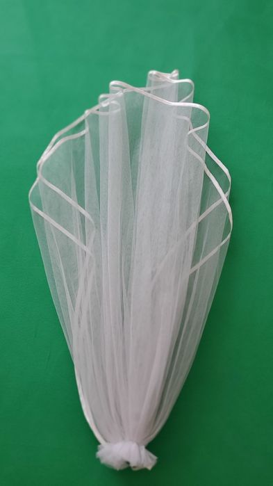 Воал бял двоен къс за булченска рокля