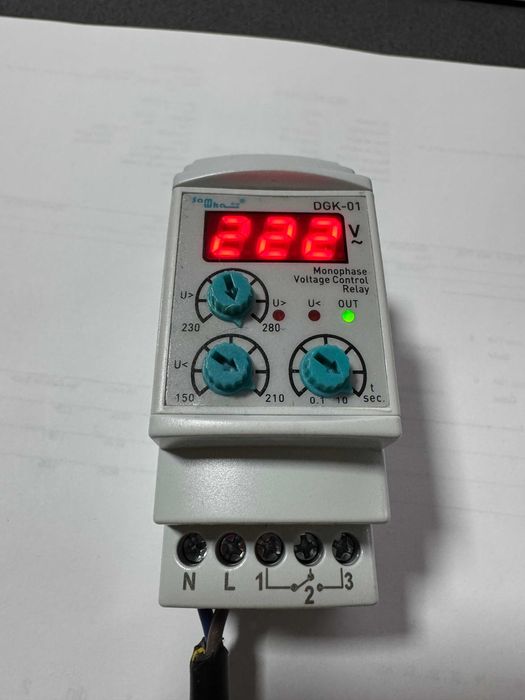 Releu monofazat DGK-01 de protectie la supra si sub tensiune 230VAC