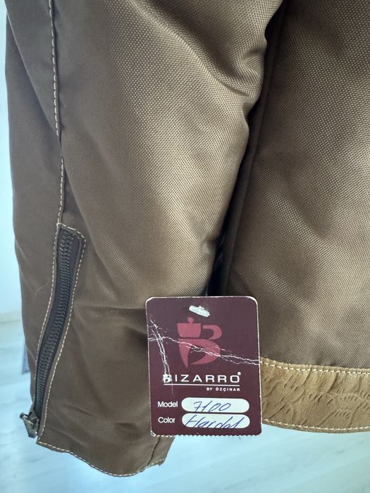 Geacă bărbătească din piele și îmblănită cu blană naturală