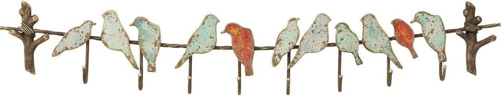 Cuier suspendat Kare Bird Party, metal, maro, 19 x 102 x 6 cm