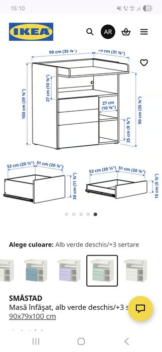 Masa infasat Ikea SMASTAD