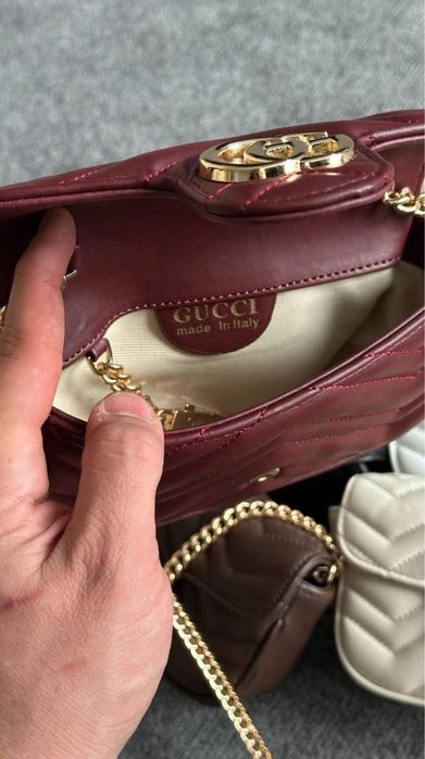 Чанта бургунди Gucci mini