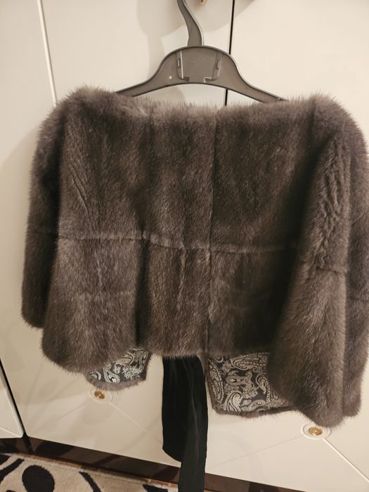 Горжетка норковая темно серая