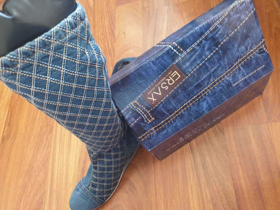Cizme de primavera din denim (jeans) dama NOI 37-38