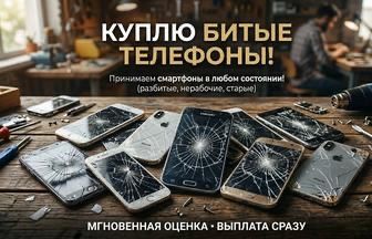 Принимаем телефоны на запчасти (битые)