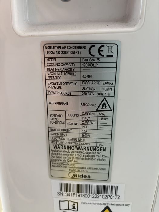 Midea Real Cool 35 мобилен климатик