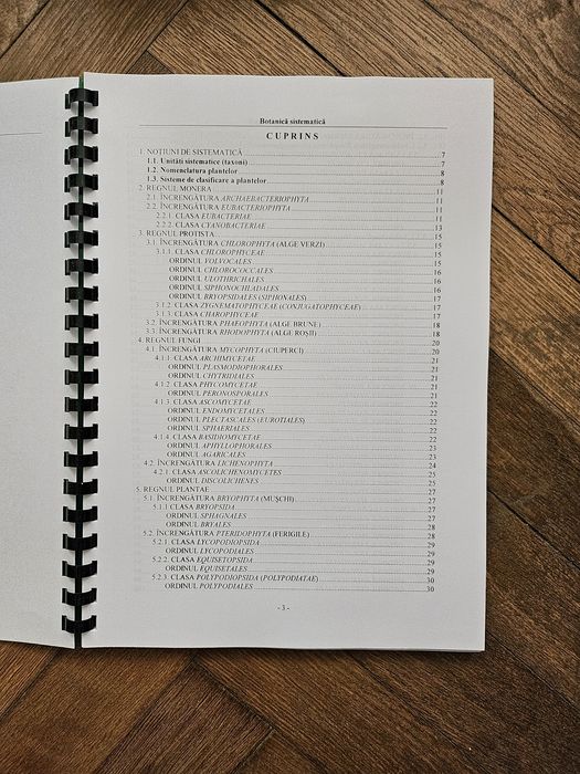 Limba romana  eval nat  , memorator engleza , Botanica sistematica