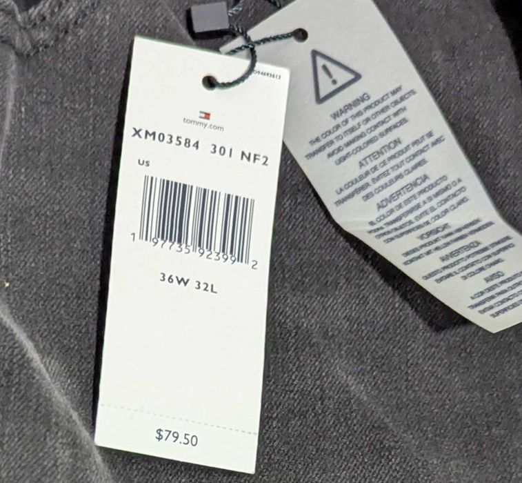 Tommy Hilfiger Denim мъжки черни дънкови панталони размер 36 от Сащ